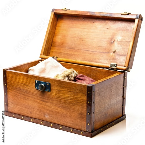 A standard lost and found box with various items, presented for retrieval. Generative AI