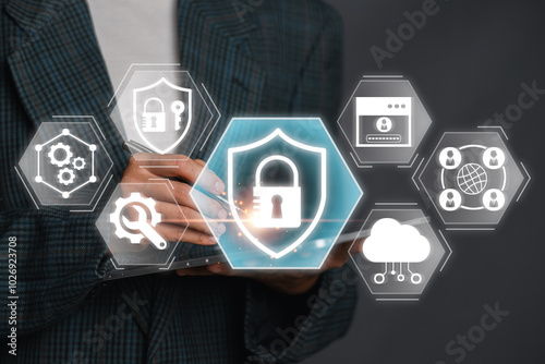 Visual representation of the SASE concept featuring digital security icons and cloud technology for modern network solutions.