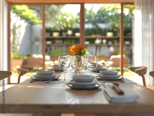 A Modern Dining Room with Self Serving Tableware for Ultimate Hosting Convenience