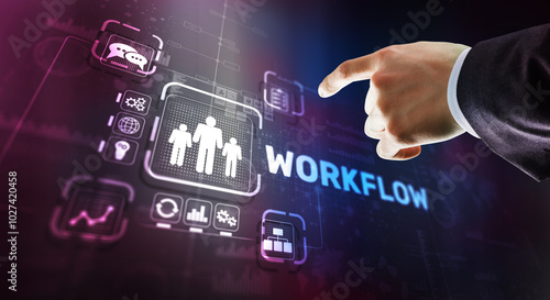 Workflow Repeatability Systematization Business Process. Business Technology Internet