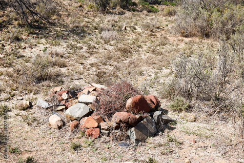 The lonely grave of Tommy Hugo, 13 year old Boer soldier, who was the only Boer casualty in the Battle of Waterkloof during the Anglo-Boer War