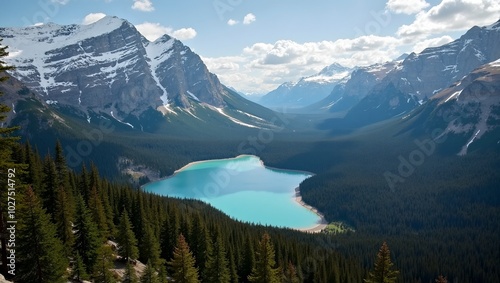 Breathtaking Canadian Rockies Snowy peaks lush forests clear lakes golden valleys