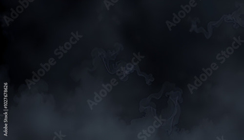 Mysterious dark smoke cloud background with subtle gradient effect and noise patterns. Concept Dark Smoke Clouds, Gradient Effect, Noise Patterns, Mysterious Background