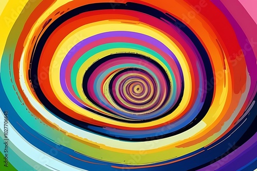 A vibrant spiral swirl of colors, shades of water color painting, hypnotizing