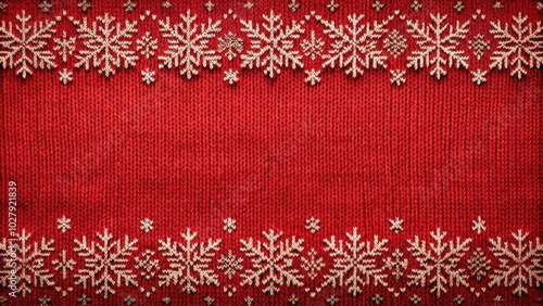 Christmas background with cozy red knitted sweater texture perfect for winter holiday season