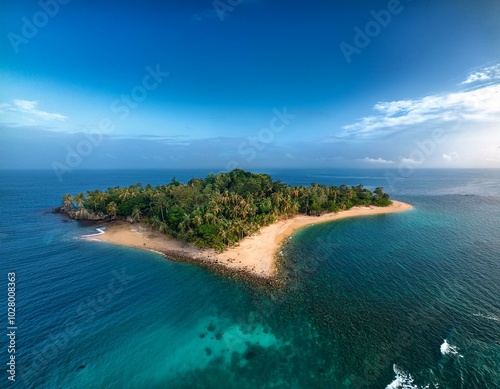 aerial of the island of annobon equatorial guinea africa