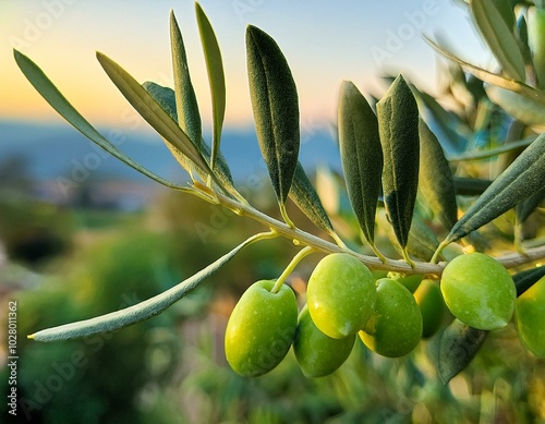 green olive on a branch in the garden of bursa province marmara region anatolia minor turkey eurasia