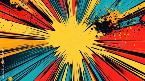 Dynamic explosion of vibrant colors in abstract artwork.