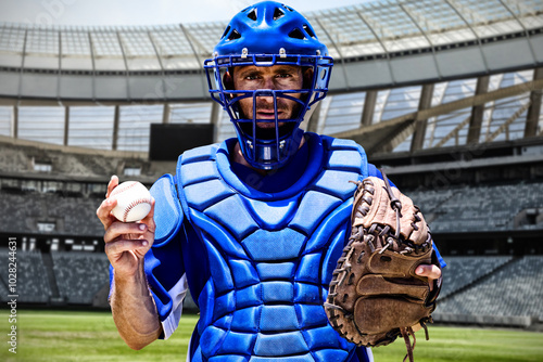 Composite image of baseball player