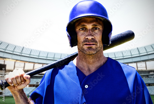 Composite image of baseball player