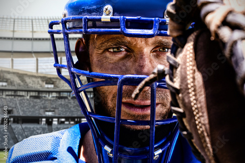 Composite image of baseball player