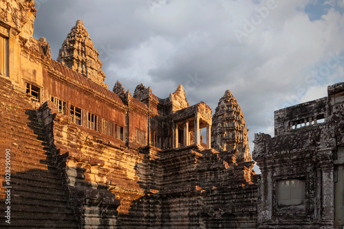 Ancient ruined temple in Angkor Wat Temple Complex, Siem Reap, Cambodia