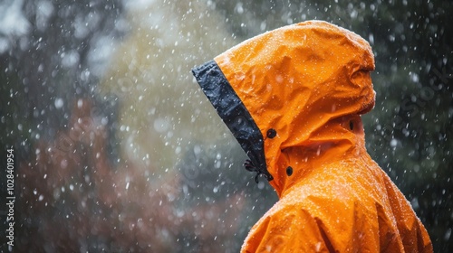 A close-up of a weather event disrupting outdoor activities, highlighting the unpredictability of nature