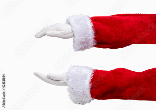 Shot of an Santa Claus hands with a protection gesture isolated on a white background