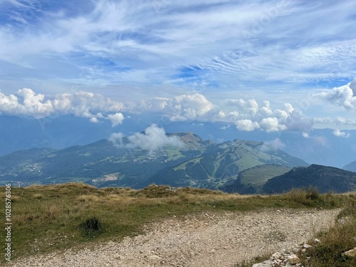 Panoramic view of Dolomites peak.