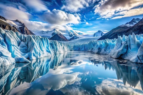 Optical illusion glaciers creating mesmerizing patterns in ice