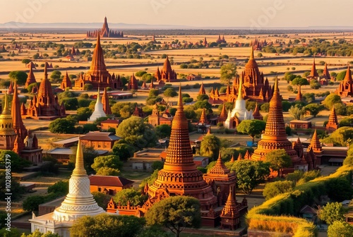 Bagan Myanmar Thousands of ancient temples and pagodas spread ac