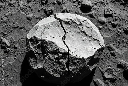 Fractured Moon Rock A piece of the lunar surface brought back to