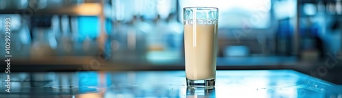 Realistic view of milk being tested for contaminants in a laboratory high-definition clarity