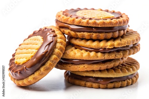 Silhouette of Nutella biscuits Ferrero isolated on white background