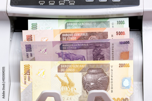 Congolese Franc in the counting machine