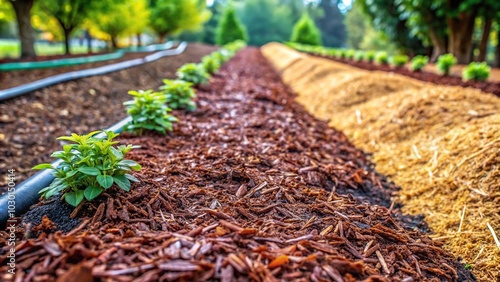 Minimalist efficient mulching techniques for water conservation and soil enrichment