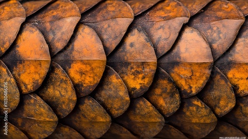 Intricate Reptile Scales in Close-up Revealing Mesmerizing Patterns and Shiny Texture