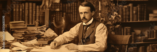 J.M. Barrie in His Study: A Vision of Victorian Literary Life