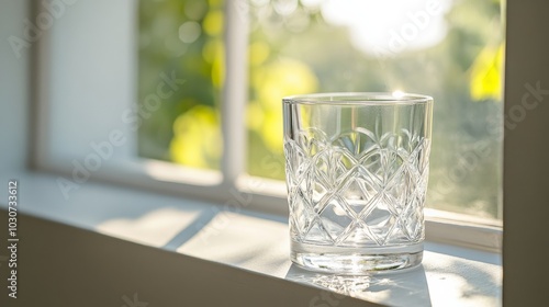 Crystal Glass on Windowsill.