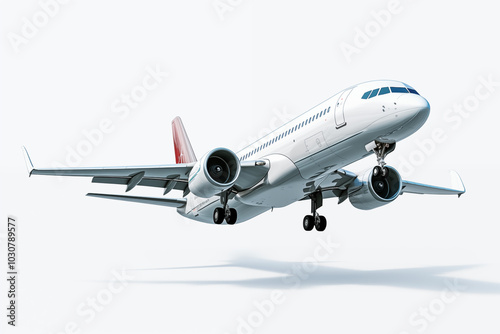 Airliner on withe background. PNG cutout. Airliner related themes. Images for graphic designers. Travel agency. Isolated plane. Image for website.