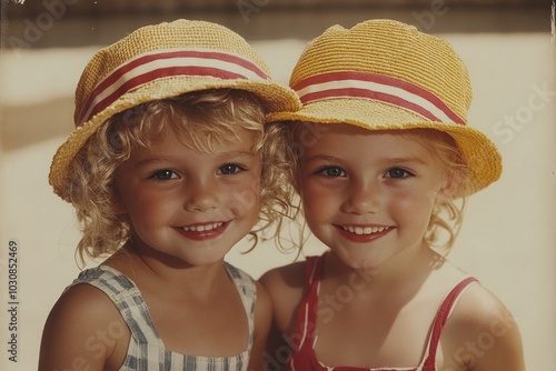 Nostalgic photo: intimate reflection of childhood captured in vintage snapshots, blending faded colors, familiar faces, preserving fleeting moments emotions tied to family, treasured experiences.