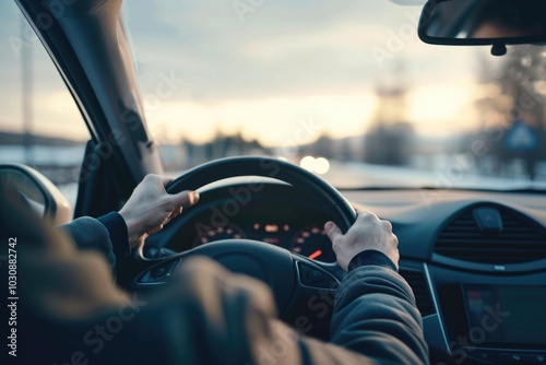 Driving on Snowy Road