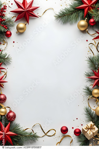 Christmas and new year border copy space area