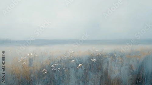 Oil painting of a prairie meadow with vibrant wildflowers