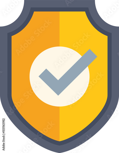 Shield displaying a check mark icon, symbolizing cybersecurity and data protection