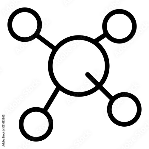 Molecule icon. Vector line icon