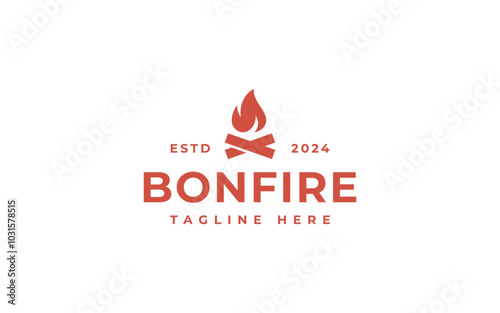 campfire bonfire logo design vector illustration