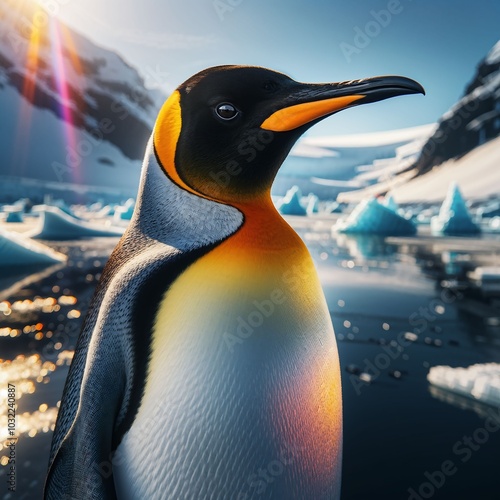 Portrait of King penguin, aptenodytes patagonica