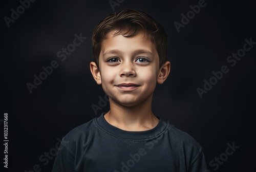  Moody dramatic portrait of a boy with a confident outgoing pers