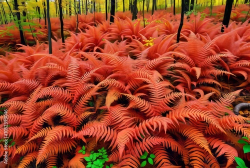 Autumn Bracken Ferns known as bracken turn a rich bronze color c