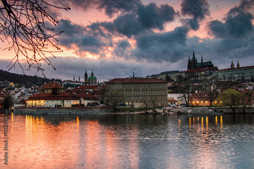 sunset on the dominant Prague