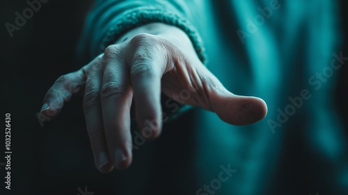 A hand reaching out in the darkness for help or to grab something important, symbolizing the need for connection and support.