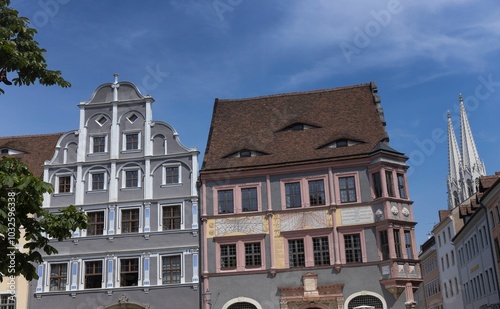 Facades and buildings in City of Gorlitz. East Germany. Saxonia.