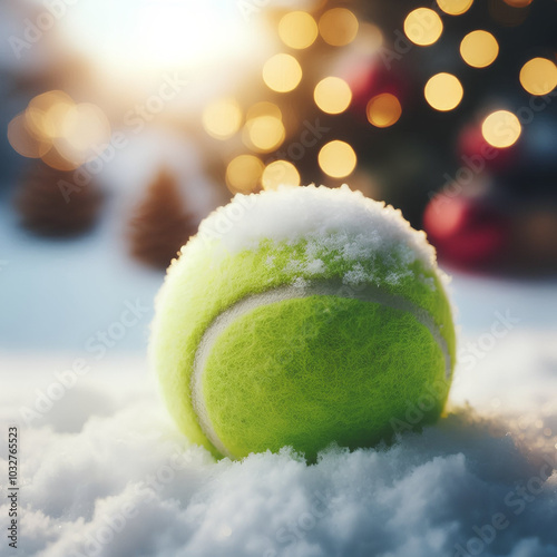 Balle de tennis en hiver