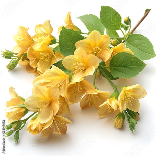 Laburnum Flower isolated on white background.