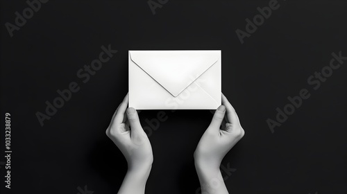 Open envelope with a blank note inside symbolizing an unspoken apology or gesture of reconciliation between two people The empty paper represents the unvoiced words or unwritten message of regret