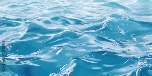 Sea abstract or rippled water texture background. Tranquil water surface texture featuring splashes and waves. Abstract nature backdrop. Surface of blue ocean water.