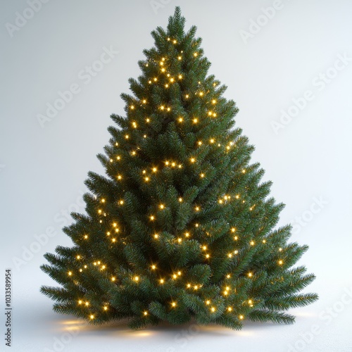 A Christmas tree with only lights, which you can decorate yourself. ( Background Transparent)