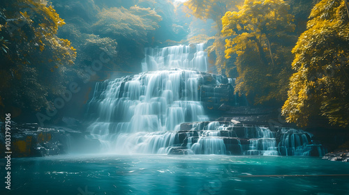 Scenic Kote Abbe Falls in Coorg , Karnataka, India