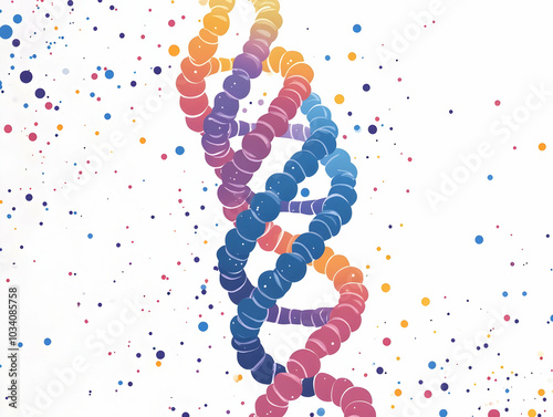 Flat vector illustration of DNA helix representing electoral integrity with predictive base pairs, highlighting poll accuracy and precision in electoral science.